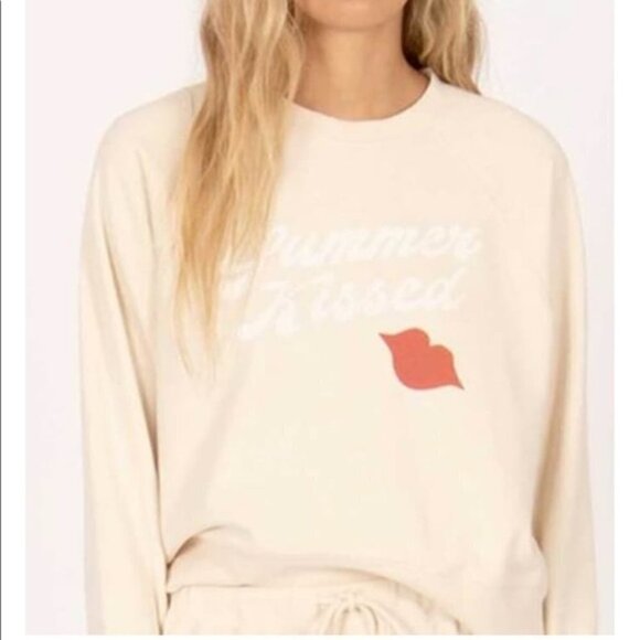 New Amuse Society Summer Kissed Pullover Cream Sweatshirt NWT Size Medium - Picture 4 of 11